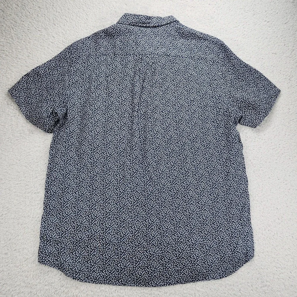 Vineyard Vines Linen Shirt Mens Large Blue Floral Short Sleeve Button Up Casual - Picture 12 of 12